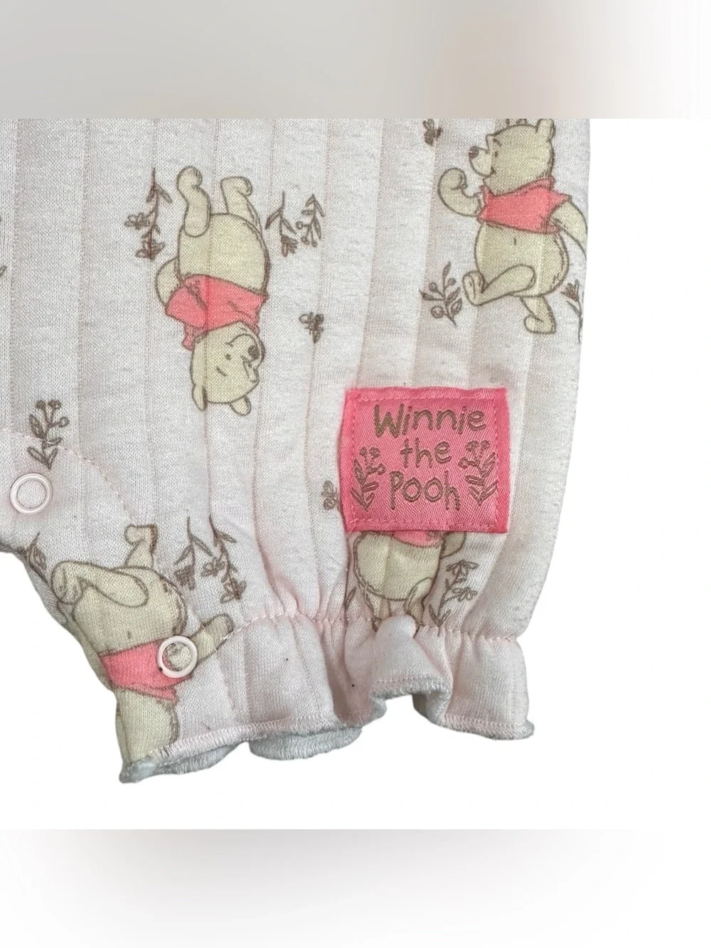 Disney Baby Winnie the Pooh Pink Bubble Romper 12M Ruffle Sleeveless Bodysuit